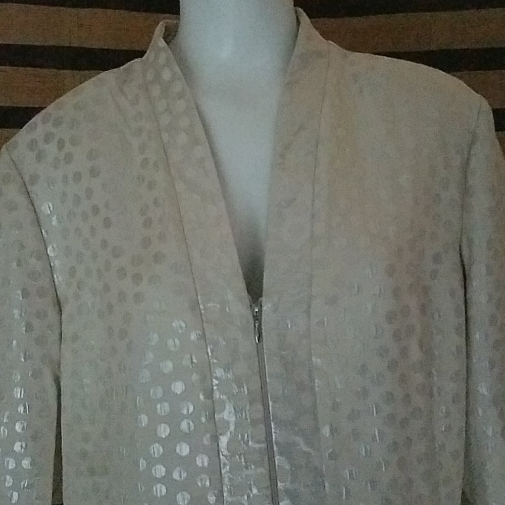 Joseph Ribkoff Gold Metallic Dot Jacket - Picture 4 of 9